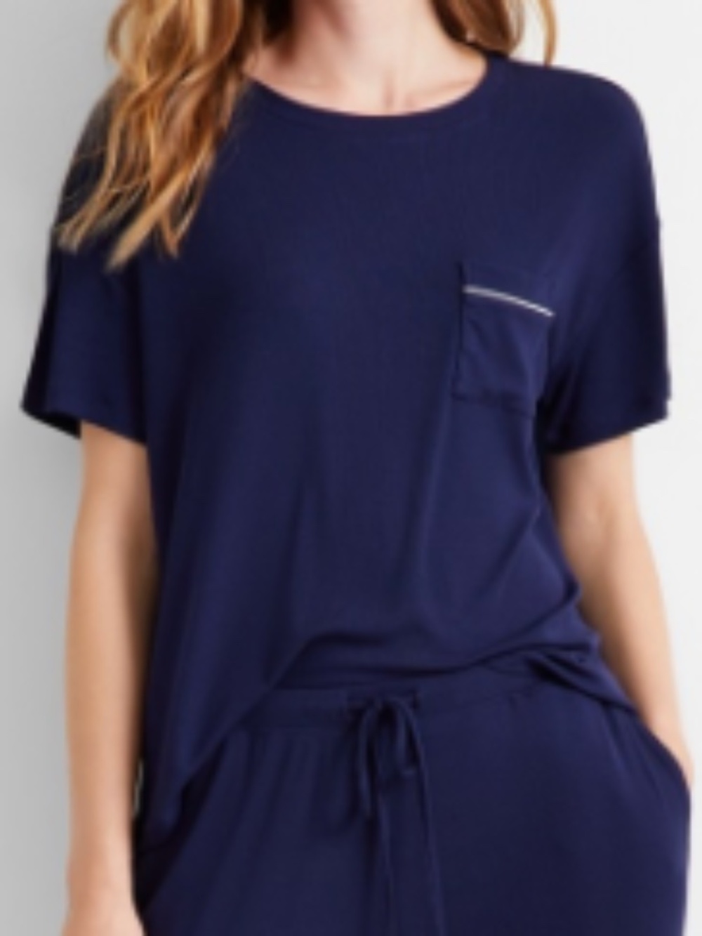 State of Day Ribbed-Knit Pajama Set of 2, Created for Macy's - Navy Blaze Large - Picture 2 of 3